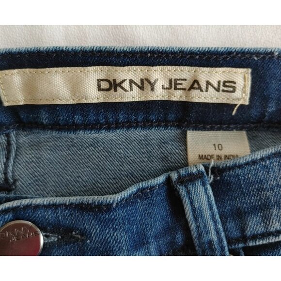 DKNY Jeans Blue Jeans Size 10 Women's Mid Rise Skinny Cropped Stretch - Picture 2 of 3